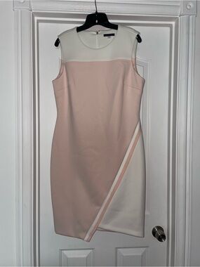 TOMMY HILFIGER SHEATH SCUBA DRESS PALE PINK SZ 14 NWT
